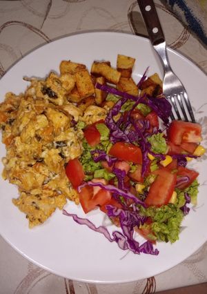 Una foto de Pollo a la crema. (Comida saludable)