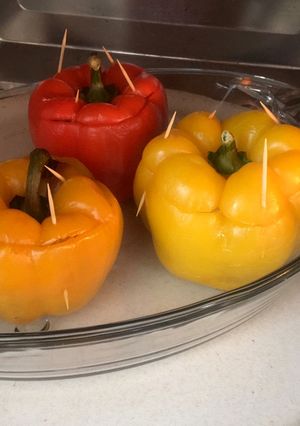 عکسی از دستور فلفل دلمه ای شکم پر