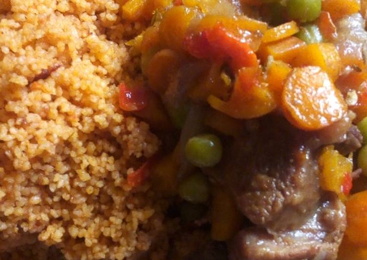 Steps to Make Favorite Jollof cous cous and carrot sauce