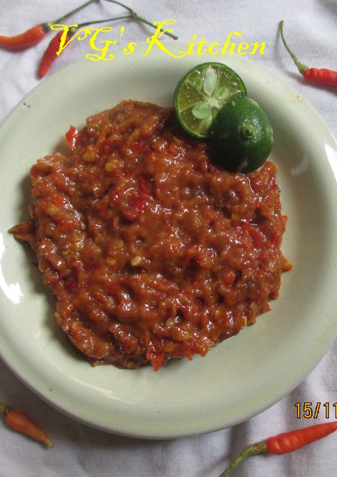 A picture of Dried Shrimp Paste Sambal.