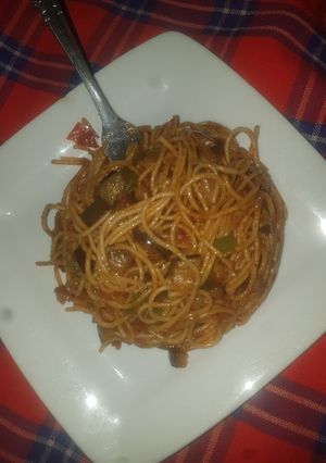 A picture of Veggie pasta.