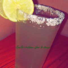 A picture of Dew and lemon juice.