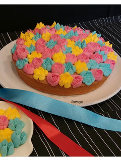A picture of Colourful vanilla cake.
