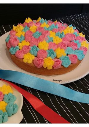 A picture of Colourful vanilla cake.