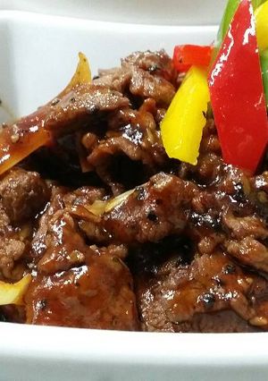 Foto resep Beef with Black pepper sauce / Sapi lada hitam
