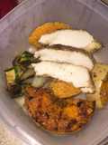 Pollo y vegetales asados