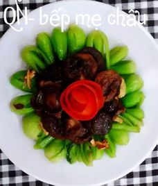 cải thìa xào nấm đông cô