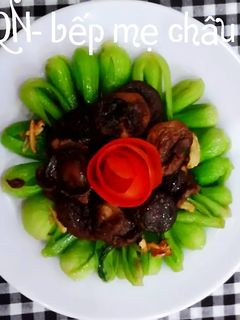 Hình của món Cải thìa xào nấm hương.
