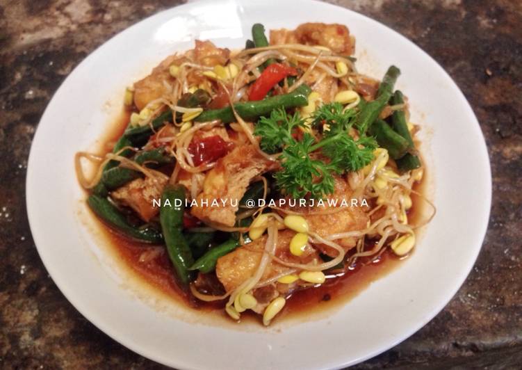 Tumis Kacang Panjang mix Tahu dan Kecambah Kedelai #PR_Kacangpanjang