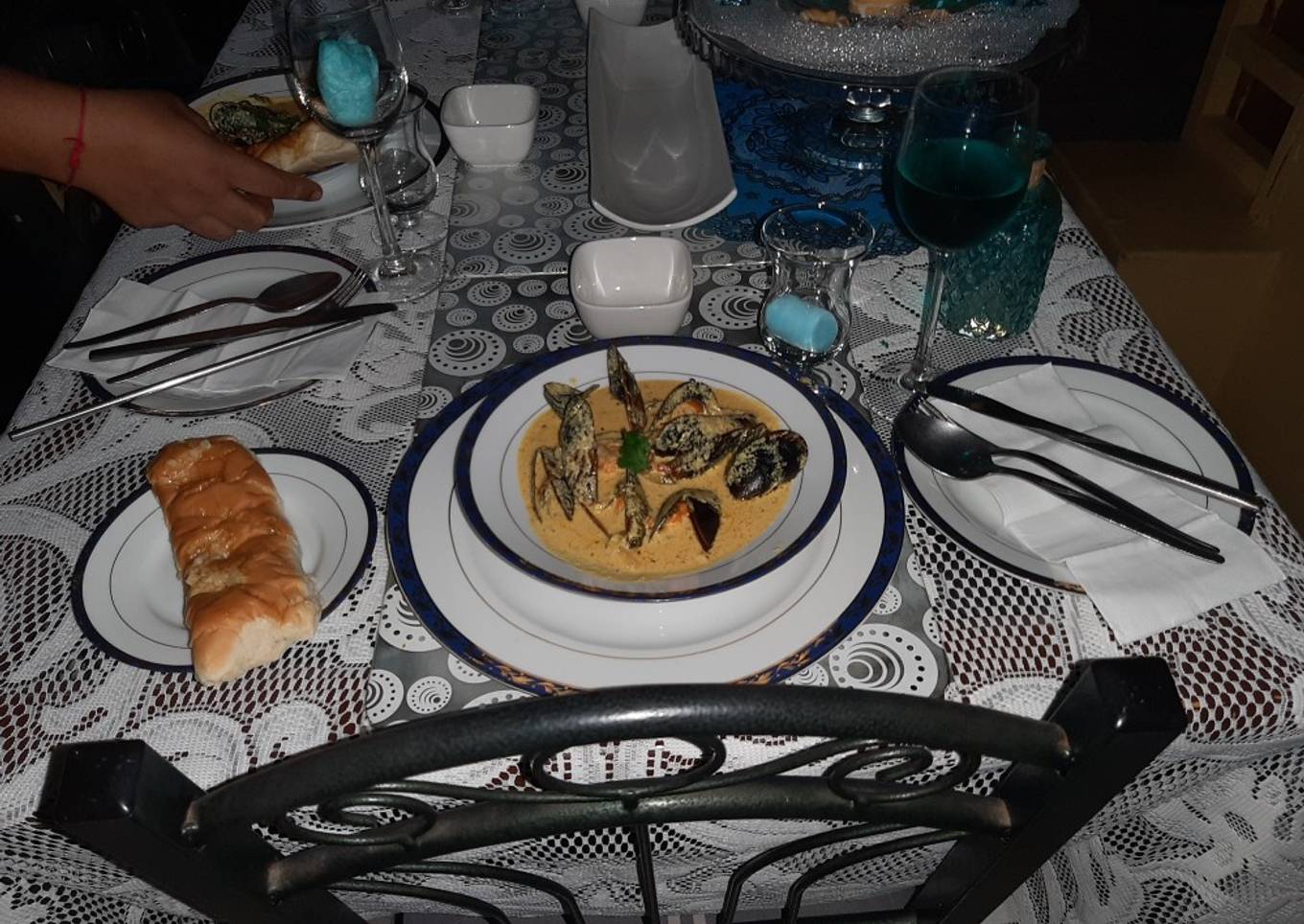 Indian spiced creamy mussels