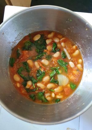A picture of Chunky Tomato based Soup.