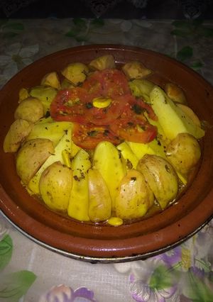 صورة لوصفة طاجين الدجاج بالخضر والسفرجل