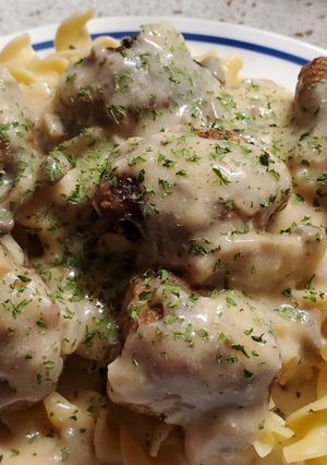 A picture of My Swedish Meatballs with Stroganoff Sauce.