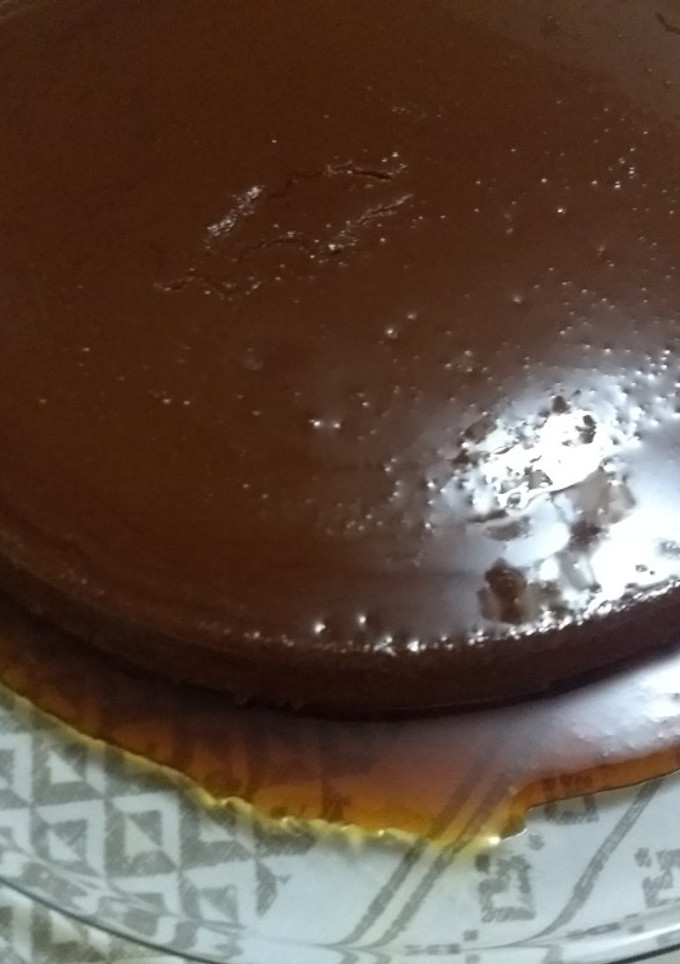 Una foto de Flan de queso crema y nutella