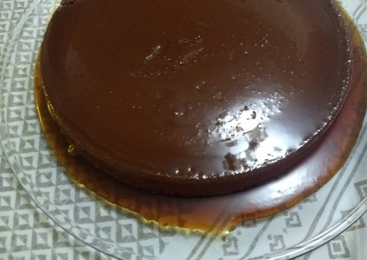 Flan de queso crema y nutella