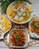 Cơm nhà với các món chả cá