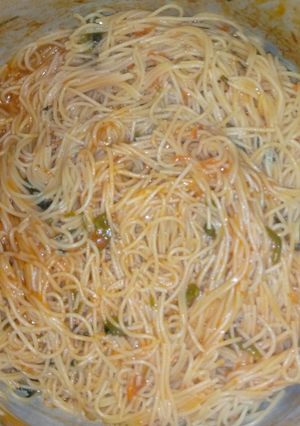 A picture of Spicy Spaghetti.
