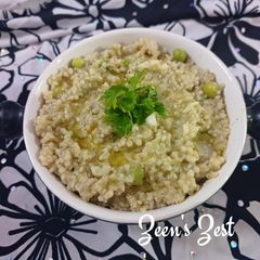A picture of Barnyard and Pea Risotto.