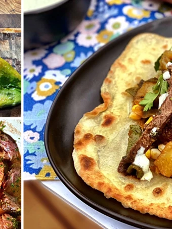 Easy Way Make Recipe Wagyu Beef, Roasted Poblano Pepper, Potato, and Corn Fajitas that is Awesome, Appealing}