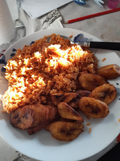 A picture of Albby's authentic jollof rice.