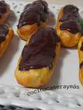 Éclair de crema y chocolate