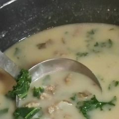 Potato kale sausage soup A picture of Potato kale sausage soup.