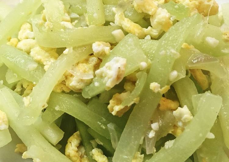 Labusiam tumis telur (dengan tips membersihkan getah labusiam)