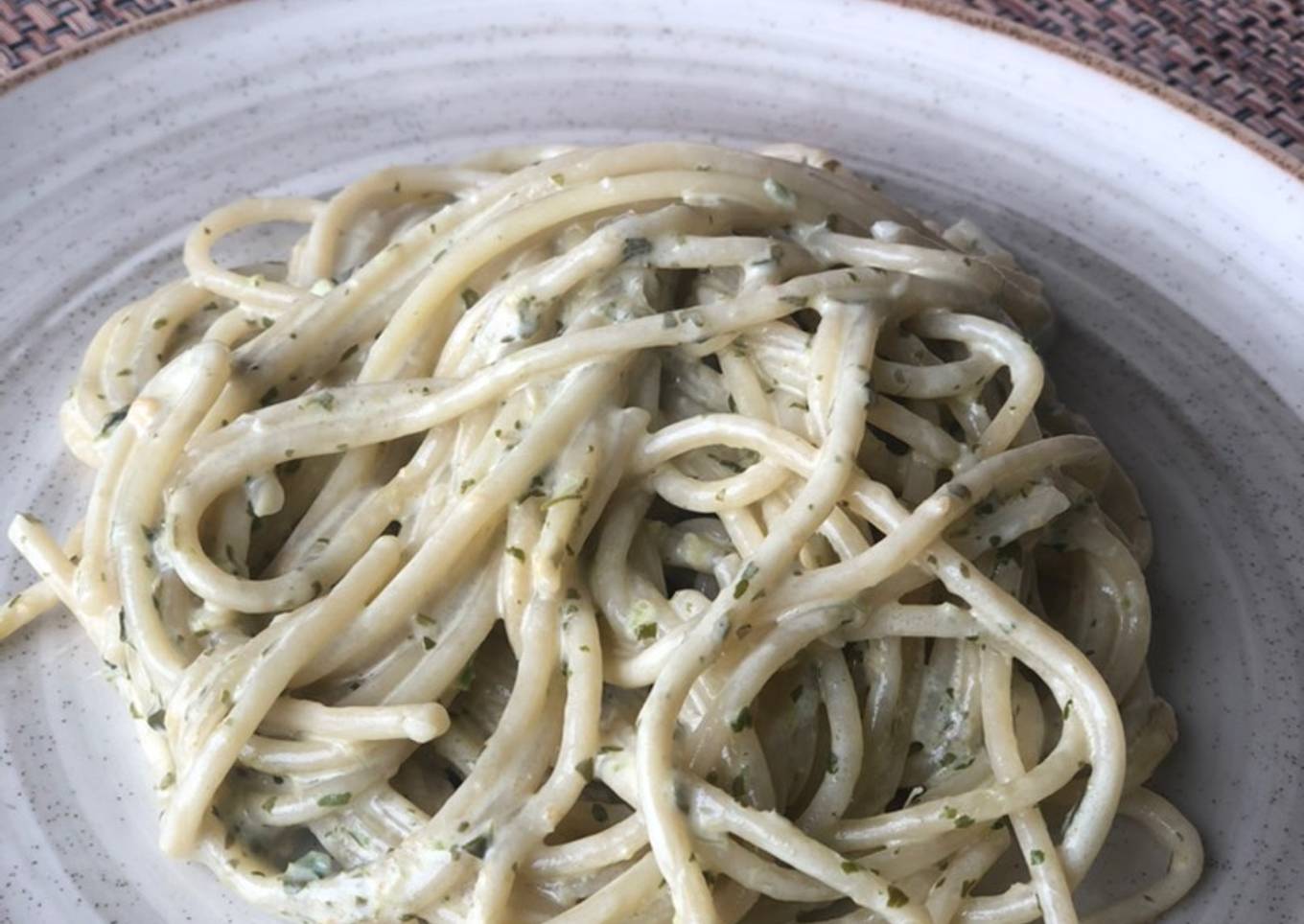 Espagueti al cilantro