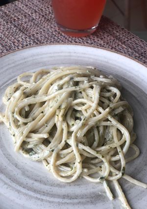 Una foto de Espagueti al cilantro