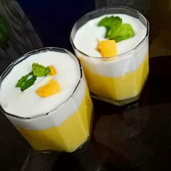 A picture of Mango vanilla mousse.