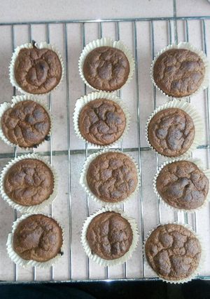 A picture of Oats and Apple cinnamon Cupcakes with chia seeds.