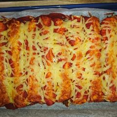 A picture of XXXX Hot Beef Enchiladas.