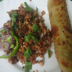A picture of Scrumbled eggs with left over chapati #localfoodcontest_mombasa.