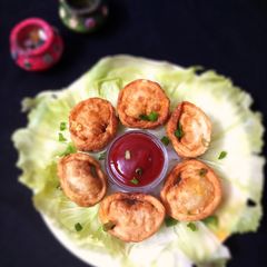 A picture of Paneer bhurji wantons.