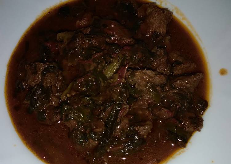 Beef stew with spinach#mums recipe