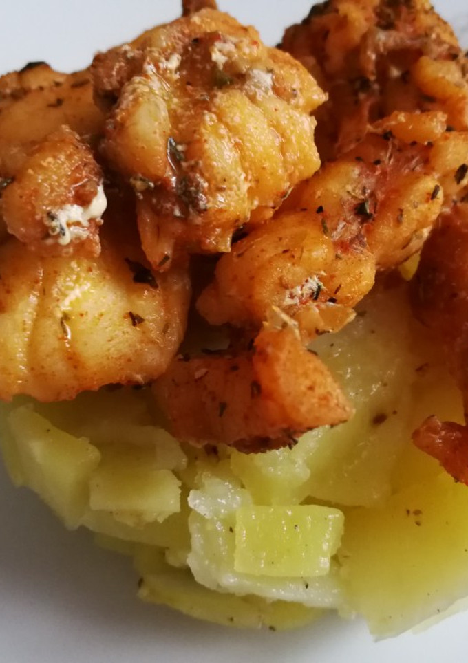 Una foto de Rape al microondas, con patatas
