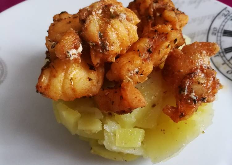 Rape al microondas, con patatas