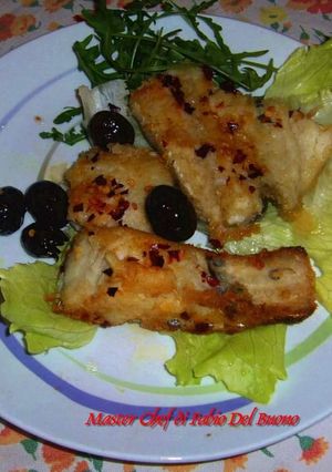 Foto di Baccalà Fritto con Pepe Rosso a Scaglie e Olive Nere di Gaeta
