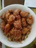 Honey chicken with fried rice