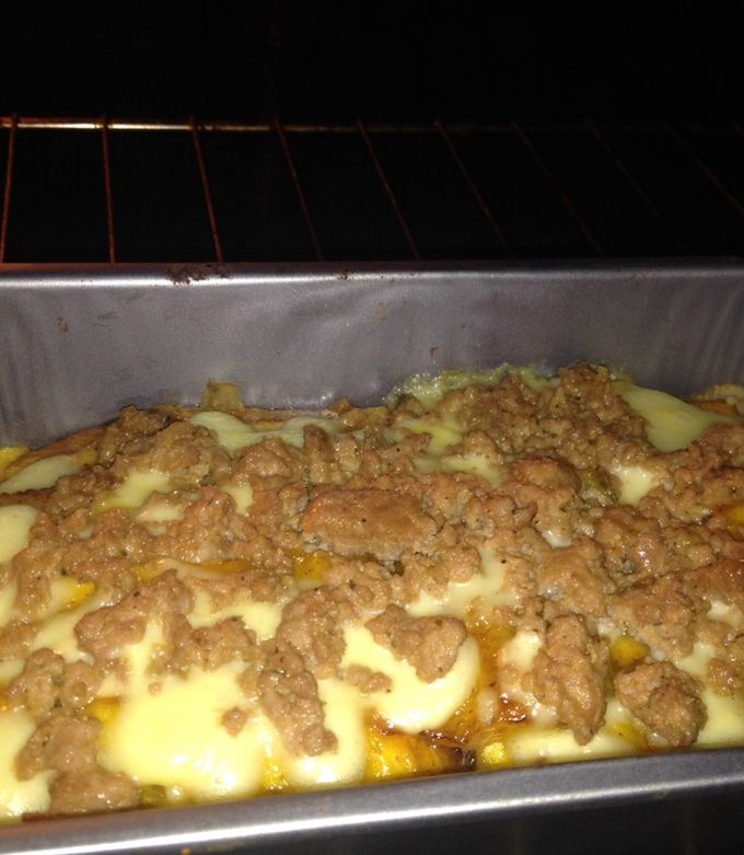 Una foto de Pastel de plátano y carne