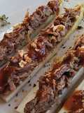 Espárragos blancos rellenos de carrilleras