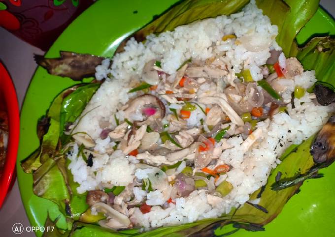 Nasi bakar ayam sambal matah