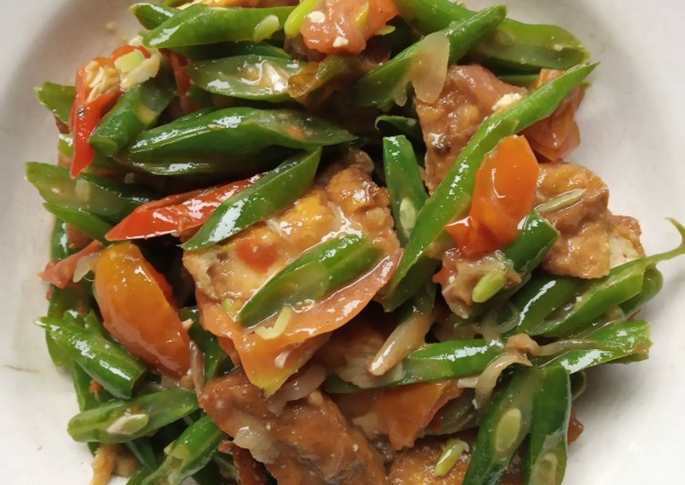 Tumis Pedas Buncis Tahu