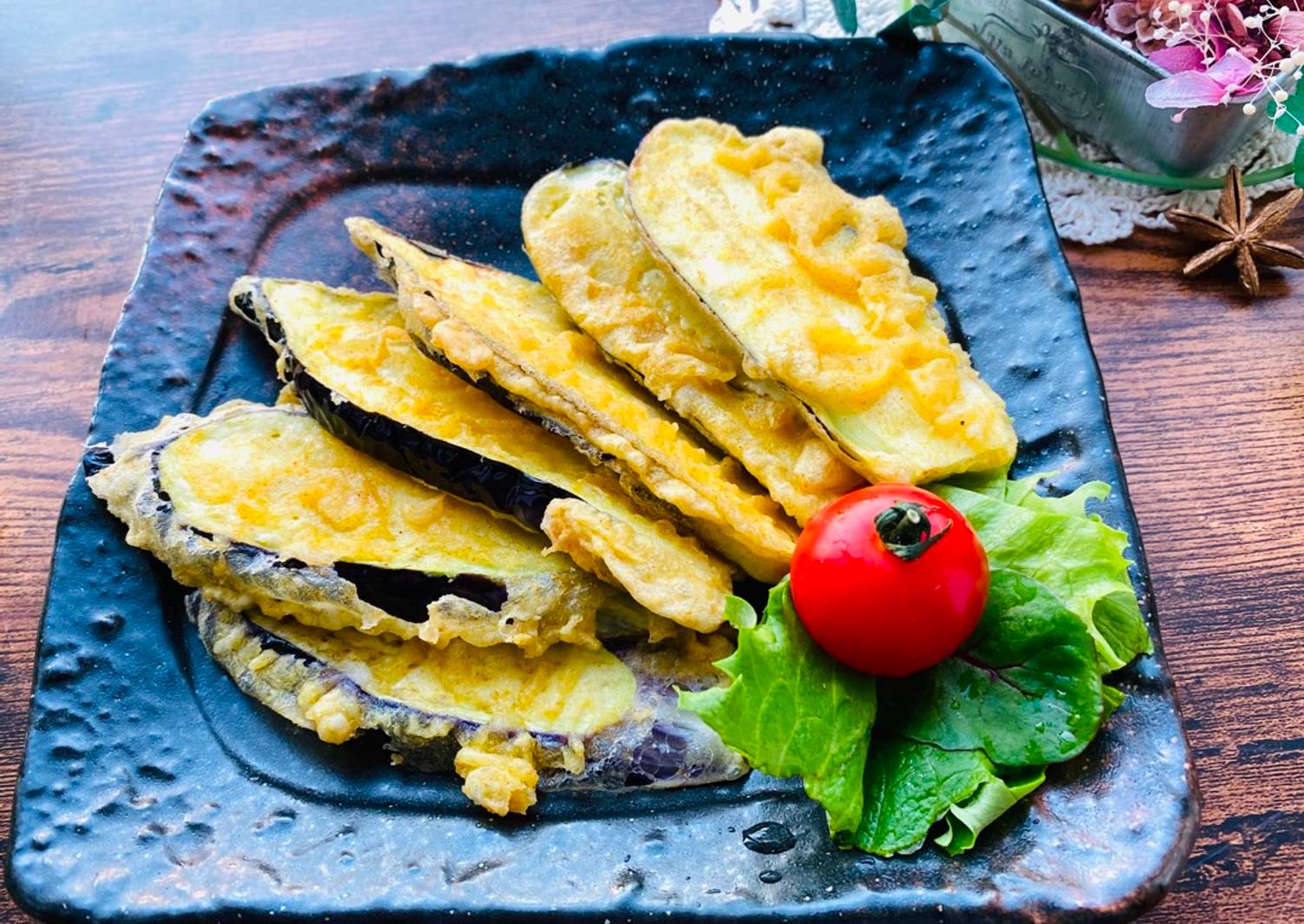 Curry Eggplant Tempura Recipe by Aunty Eiko's international cuisine