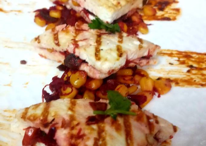 Stuffed Beetroot Corns sandwich in Paneer Slices Recipe