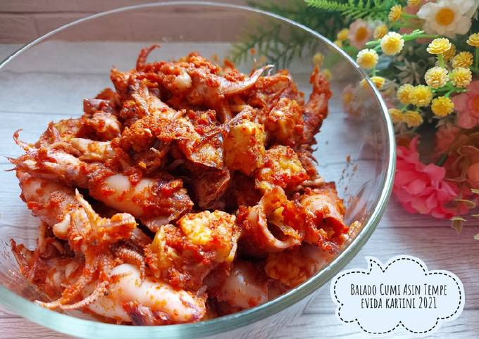 Resep Cumi Asin & Tempe Balado Oleh Hadleny Kitchen   Cookpad