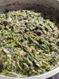 Relleno para pascualina de espinacas y repollo morado