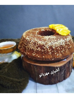 عکسی از دستور کیک کاکائویی _ کنجدی یک تخم مرغی