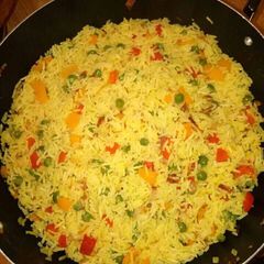 Vegetable fried rice A picture of Vegetable fried rice.