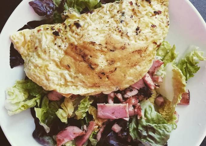 Salade poulet omelette fromage